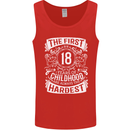 First 18 Years of Childhood Funny 18th Birthday Mens Vest Tank Top Red
