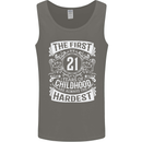 First 21 Years of Childhood Funny 21st Birthday Mens Vest Tank Top Charcoal