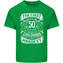 First 50 Years of Childhood Funny 50th Birthday Mens Cotton T-Shirt Tee Top Irish Green