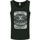First 50 Years of Childhood Funny 50th Birthday Mens Vest Tank Top Black