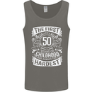First 50 Years of Childhood Funny 50th Birthday Mens Vest Tank Top Charcoal