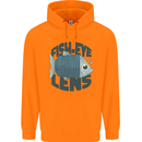 Fisheye Lens Funny Photography Photographer Mens 80% Cotton Hoodie Orange