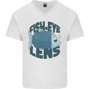 Fisheye Lens Funny Photography Photographer Mens V-Neck Cotton T-Shirt White