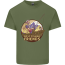 Fishing Dog Fisherman's Best Friend Mens Cotton T-Shirt Tee Top Military Green