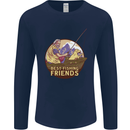 Fishing Dog Fisherman's Best Friend Mens Long Sleeve T-Shirt Navy Blue