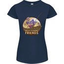 Fishing Dog Fisherman's Best Friend Womens Petite Cut T-Shirt Navy Blue