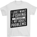 Fishing Ignore All of My Adult Problems Funny Mens T-Shirt 100% Cotton White