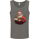 Fishing Santa Claus Fisherman Christmas Mens Vest Tank Top Charcoal