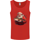 Fishing Santa Claus Fisherman Christmas Mens Vest Tank Top Red
