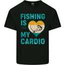 Fishing is My Cardio Funny Fisherman 1 Kids T-Shirt Childrens Black