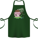 Fishing is My Valentine Funny Axolotl Cotton Apron 100% Organic Forest Green