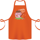 Fishing is My Valentine Funny Axolotl Cotton Apron 100% Organic Orange