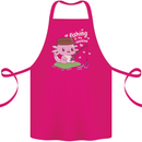 Fishing is My Valentine Funny Axolotl Cotton Apron 100% Organic Pink