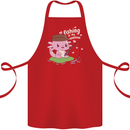 Fishing is My Valentine Funny Axolotl Cotton Apron 100% Organic Red