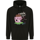 Fishing is My Valentine Funny Axolotl Mens 80% Cotton Hoodie Black