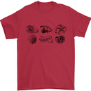 Fossil Set Palaeontologist Palaeontology Mens T-Shirt 100% Cotton Red