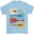 Four Ukulele Guitars Mens T-Shirt 100% Cotton Light Blue