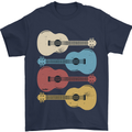 Four Ukulele Guitars Mens T-Shirt 100% Cotton Navy Blue