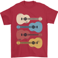 Four Ukulele Guitars Mens T-Shirt 100% Cotton Red