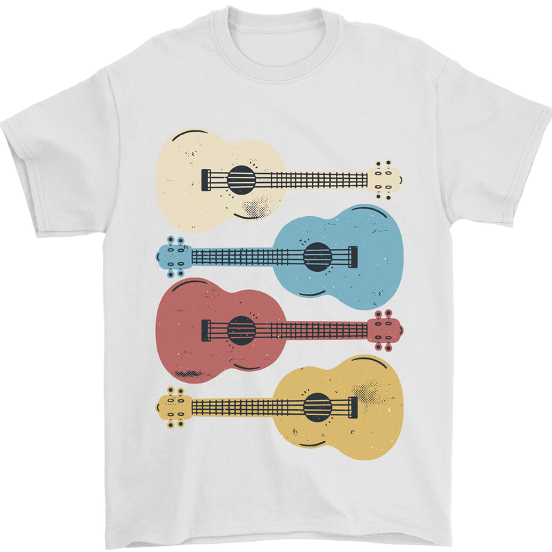 Four Ukulele Guitars Mens T-Shirt 100% Cotton White