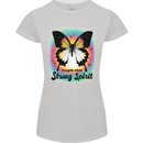 Fragile Skin Strong Spirit Butterfly Womens Petite Cut T-Shirt Sports Grey