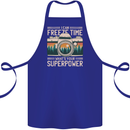 Freeze Time Photographer Photography Cotton Apron 100% Organic Royal Blue