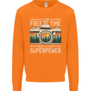 Freeze Time Photographer Photography Mens Sweatshirt Jumper Orange