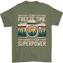Freeze Time Photographer Photography Mens T-Shirt 100% Cotton Military Green