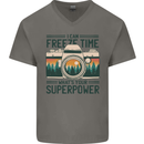 Freeze Time Photography Photographer Mens V-Neck Cotton T-Shirt Charcoal