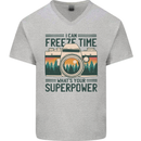 Freeze Time Photography Photographer Mens V-Neck Cotton T-Shirt Sports Grey