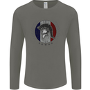 French Bodybuilding Flag Gym Training France Mens Long Sleeve T-Shirt Charcoal