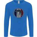 French Bodybuilding Flag Gym Training France Mens Long Sleeve T-Shirt Royal Blue