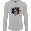French Bodybuilding Flag Gym Training France Mens Long Sleeve T-Shirt Sports Grey