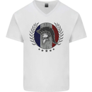 French Bodybuilding Flag Gym Training France Mens V-Neck Cotton T-Shirt White