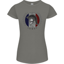 French Bodybuilding Flag Gym Training France Womens Petite Cut T-Shirt Charcoal