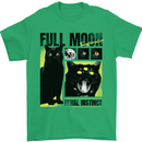 Full Moon Feral Instinct Black Cat Halloween Mens T-Shirt 100% Cotton Irish Green