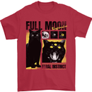 Full Moon Feral Instinct Black Cat Halloween Mens T-Shirt 100% Cotton Red