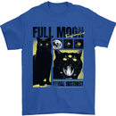 Full Moon Feral Instinct Black Cat Halloween Mens T-Shirt 100% Cotton Royal Blue