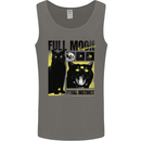 Full Moon Feral Instinct Black Cat Halloween Mens Vest Tank Top Charcoal