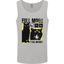 Full Moon Feral Instinct Black Cat Halloween Mens Vest Tank Top Sports Grey