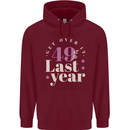 Funny 50th Birthday 49 is So Last Year Childrens Kids Hoodie Maroon