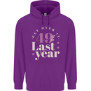 Funny 50th Birthday 49 is So Last Year Childrens Kids Hoodie Purple