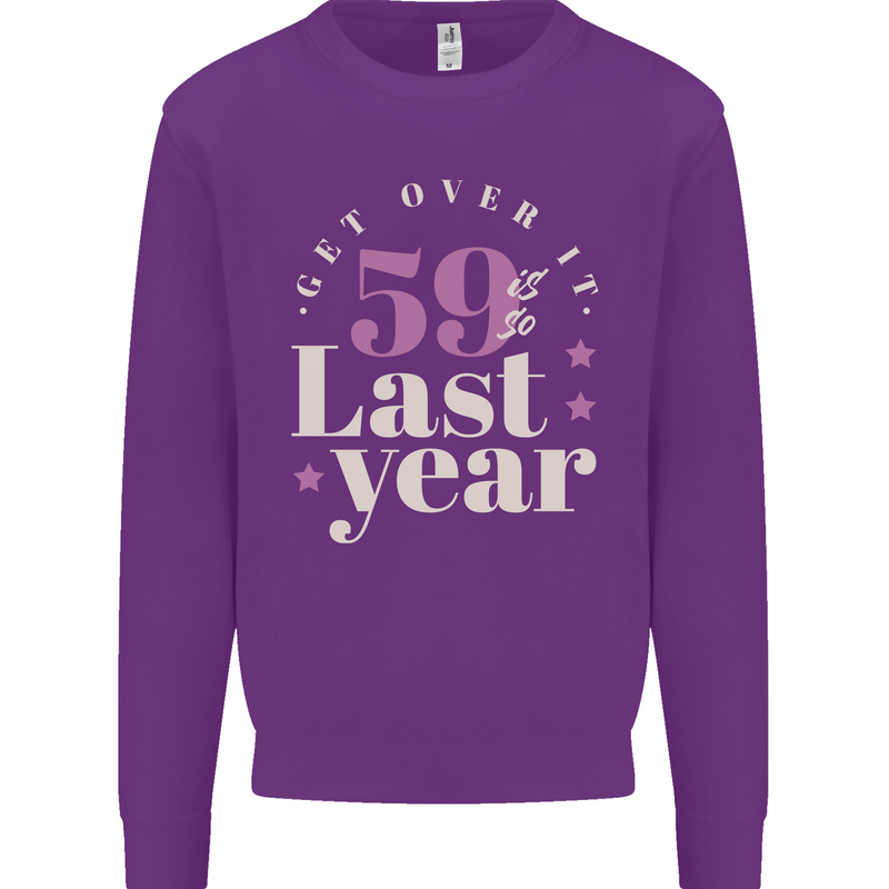 Funny 60th Birthday 59 is So Last Year Mens Sweatshirt Jumper Purple