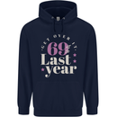 Funny 70th Birthday 69 is So Last Year Childrens Kids Hoodie Navy Blue