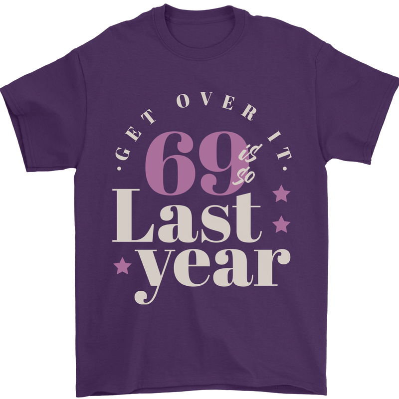 Funny 70th Birthday 69 is So Last Year Mens T-Shirt 100% Cotton Purple