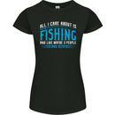 Funny Antisocial Fishing Fisherman Womens Petite Cut T-Shirt Black