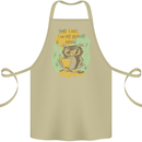Funny Book Reading Owl Bookworm Books Cotton Apron 100% Organic Khaki