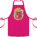 Funny Book Reading Owl Bookworm Books Cotton Apron 100% Organic Pink