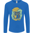 Funny Book Reading Owl Bookworm Books Mens Long Sleeve T-Shirt Royal Blue