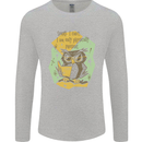 Funny Book Reading Owl Bookworm Books Mens Long Sleeve T-Shirt Sports Grey